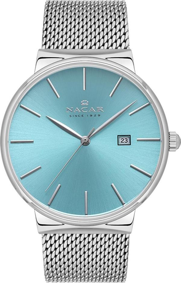 Nacar NC34-290431-AUSM Gri Hasır Band Erkek Kol Saati - Image 1