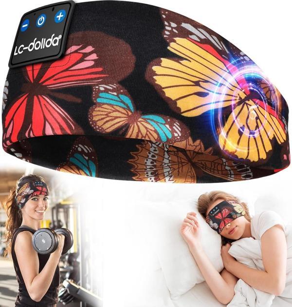 LC-dolida Uyku Maskesi - Kablosuz Kulaklıklar - Bluetooth 5.2 - Sanatsal Kelebek - Image 1