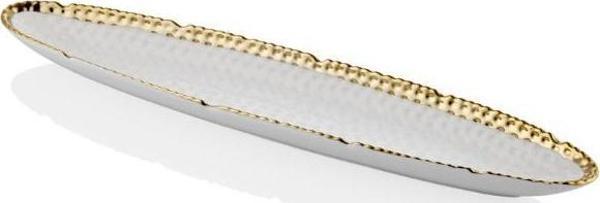 Lamedore White Gold Büyük Kayık Tabak  -STV-025 - Image 1