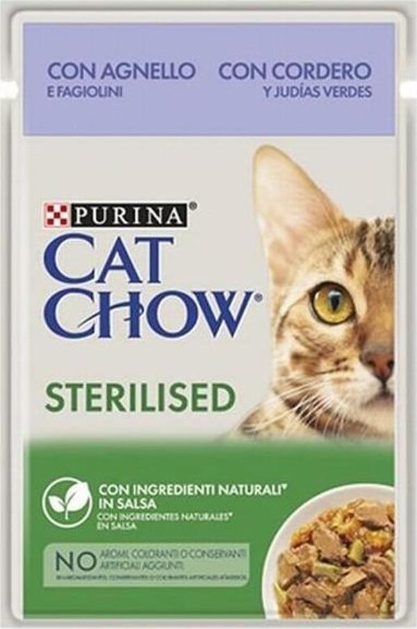 Cat Chow Sterilised Pouch Kuzulu Kısırlaştırılmış Kedi Konservesi 12 Adet 85 Gr - Image 1