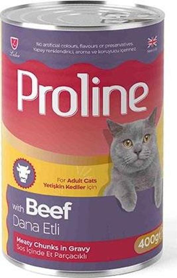 Proline Dana Etli Sos İçinde Gravy Yetişkin Kedi Konservesi 12 Adet 400 Gr - Image 1