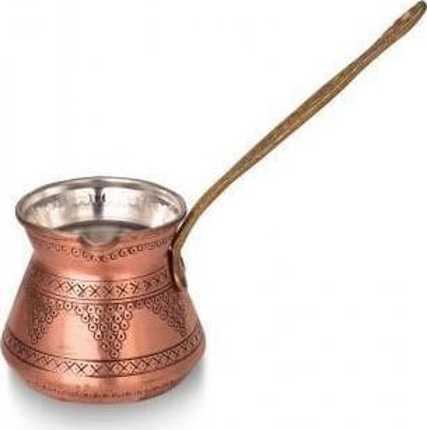 Turna Bakır Külhan Cezve 2 No 4 Fincan Zımba İşleme Skoç Turna1231-4 - Image 1