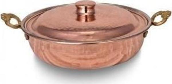 Turna Bakır Beyoğlu Kapaklı Tava 1 No 18 Cm El Dövme Kırmızı Turna7576-1 - Image 1