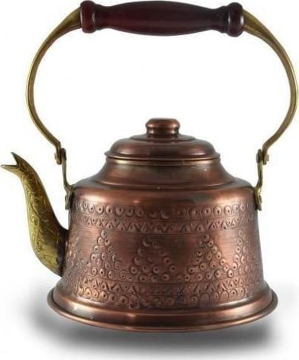 Turna Bakır Maraş Demlik Zımba İşleme Oksit Turna1960-3 - Image 1