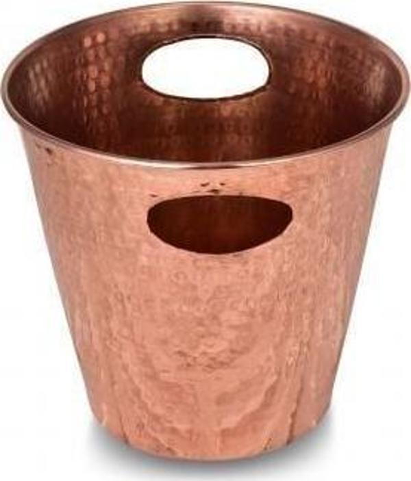 Turna Bakır Mercan Buz Kovası 24 Cm El Dövme Kırmızı Turna2552-1 - Image 1