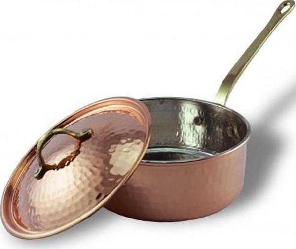 Turna Bakır İtalyan Tencere Tek Kulp 5 No 26 Cm El Dövme Kırmızı Turna8156-1 - Image 1