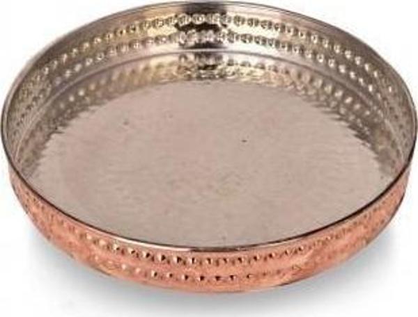 Turna Bakır Sultani Yuvarlak Fırın Tepsisi 26 Cm El Dövme Kırmızı Turna4827-1 - Image 1