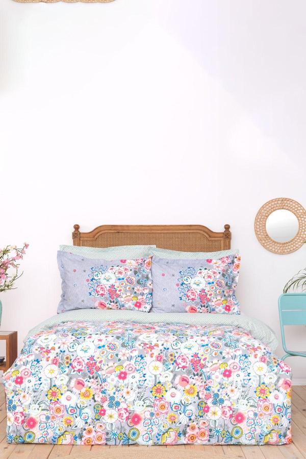 Karaca Home Dulce Mavi %100 Pamuk Çift Kişilik Nevresim Takımı - Image 1