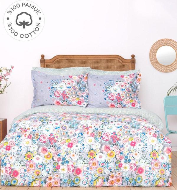 Karaca Home Dulce Mavi %100 Pamuk Tek Kişilik Nevresim Takımı - Image 1