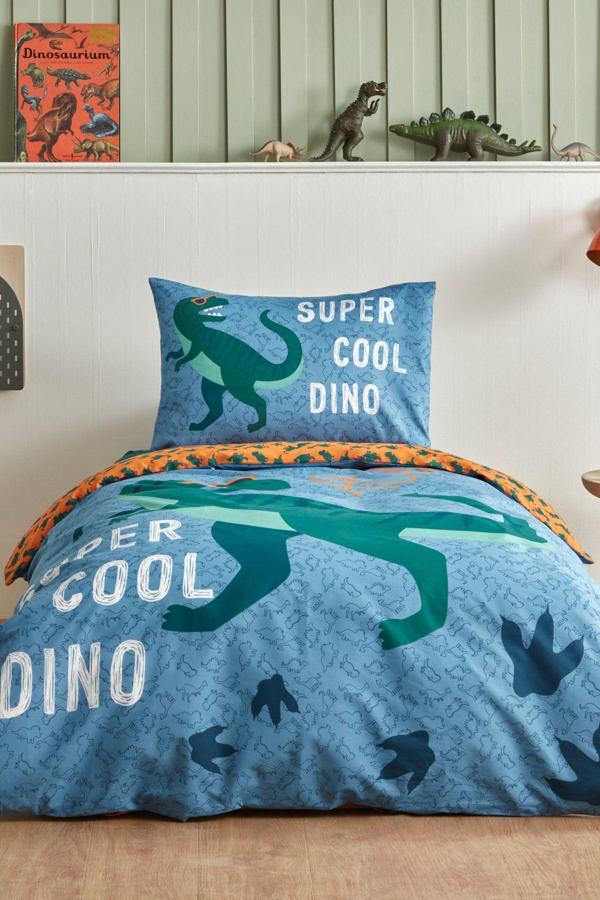 Karaca Home Young Cool Dino %100 Pamuk Tek Kişilik Nevresim Takımı Yeşil - Image 1