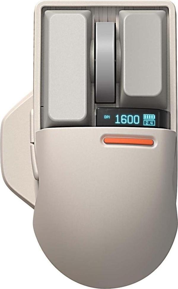 LOFREE Touch PBT Kablosuz Mouse Bluetooth, Kablolu Bağlantı, Şarj Edilebilir, Gri - Image 1
