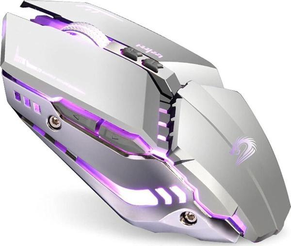 TENMOS T12 Kablosuz Oyun Mouse Şarj Edilebilir, 2.4G Sessiz Optik - Gümüş - Image 1