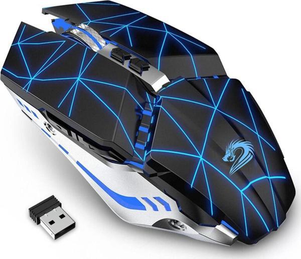 TENMOS T12 Kablosuz Oyun Mouse Şarj Edilebilir, 2.4G Sessiz Optik - Yıldızlı Siyah - Image 1