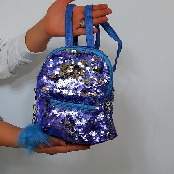 Fiyra crn Bebe Mavi Pullu Kız Çocuk Sırt Çantası (16cmx20cmx10cm) - Image 1