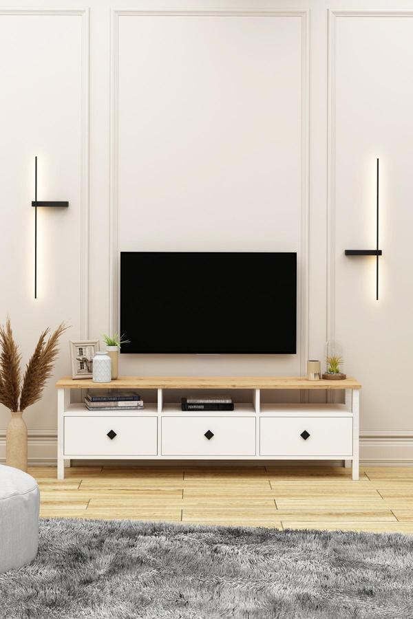Avmpark Remy Tv Ünitesi 150 cm Sepet-Beyaz Alt Modül - Image 1