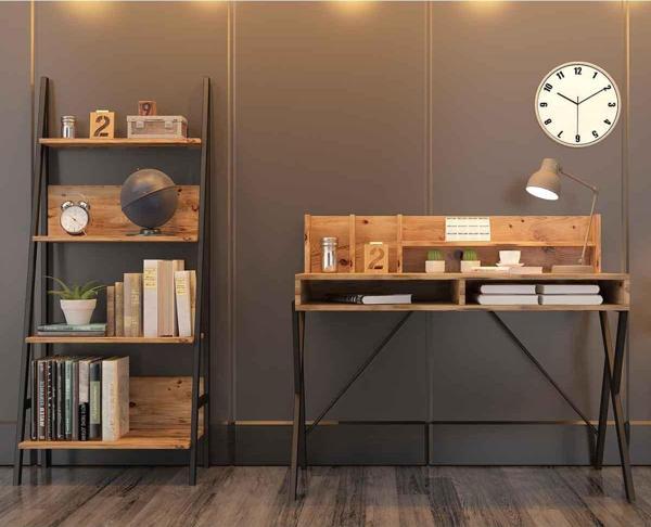 Avmpark Yanke Çalışma Masası+Kitaplık Atlantik Çam - Image 1