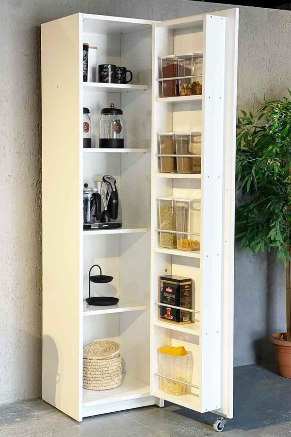 Avmpark Tek Kapaklı Erzak Dolabı 180 cm Beyaz - Image 1