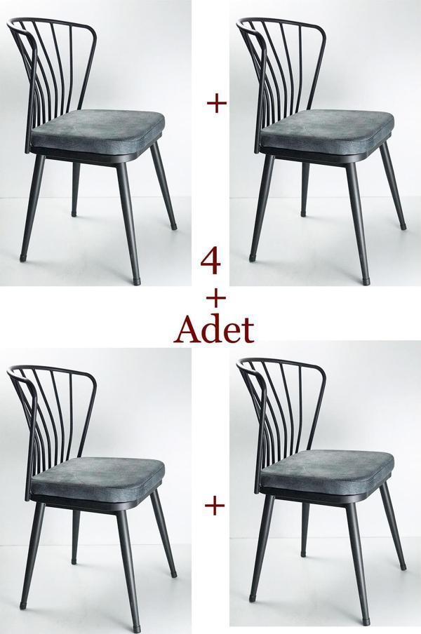 Omega Sandalye 4 Adet Gri - Image 1