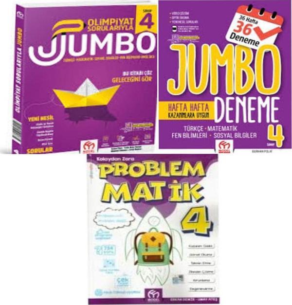 4.Sınıf Olimpiyat Sorularıyla Jumbo Soru Bankası+ Tüm Dersler Deneme Ve Problematik Kolaydan Zora - Model Eğitim Yayınları - Image 1
