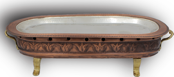 Turna Bakır Ayaklı Közlü Sunum Kebaplık 60 Cm Oksit Turna5863-3 - Image 1