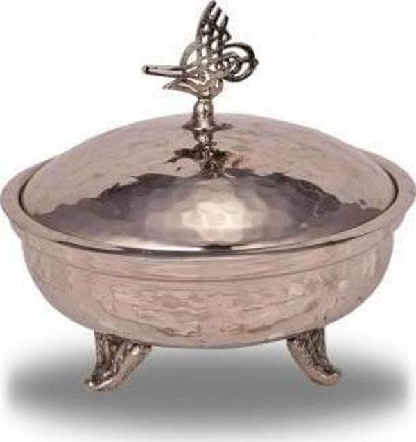 Turna Bakır Defne Şekerlik 14 Cm El Dövme Nikel Turna5766-2 - Image 1