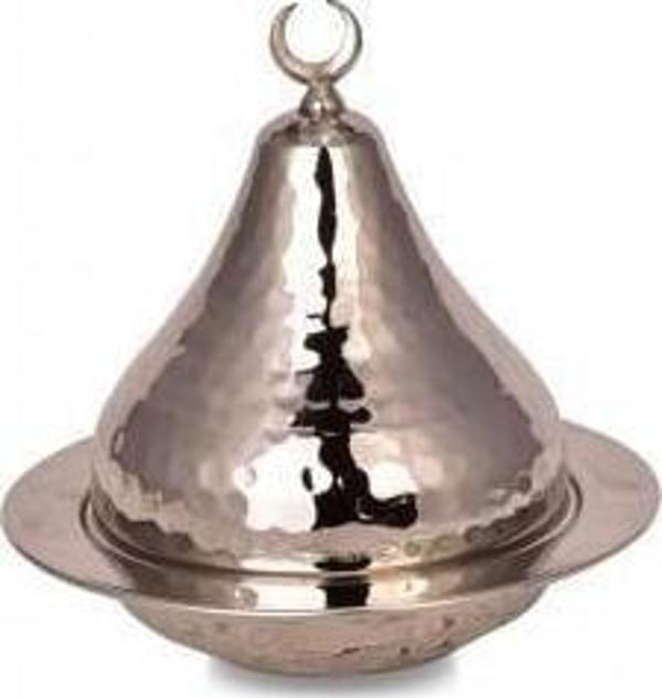 Turna Bakır Heybeli Şekerlik 14 Cm El Dövme Nikel Turna5824-2 - Image 1