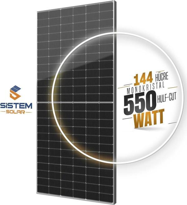550W Watt Güneş Paneli Monokristal 144 Hücre Solar Panel - Image 1