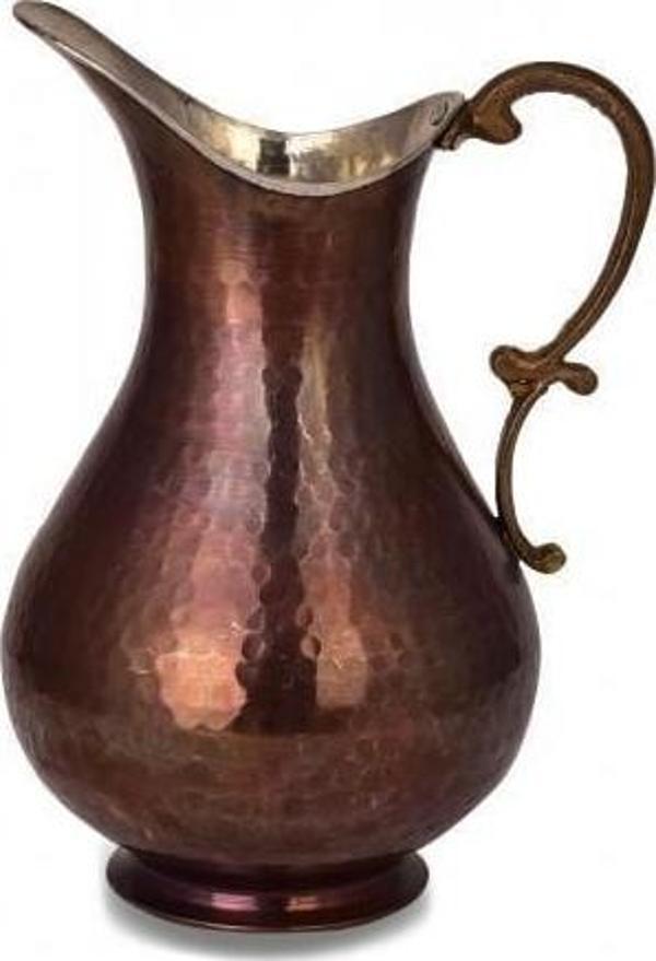 Turna Bakır Maraş Sürahi 2 No El Dövme Oksit Turna7256-3 - Image 1