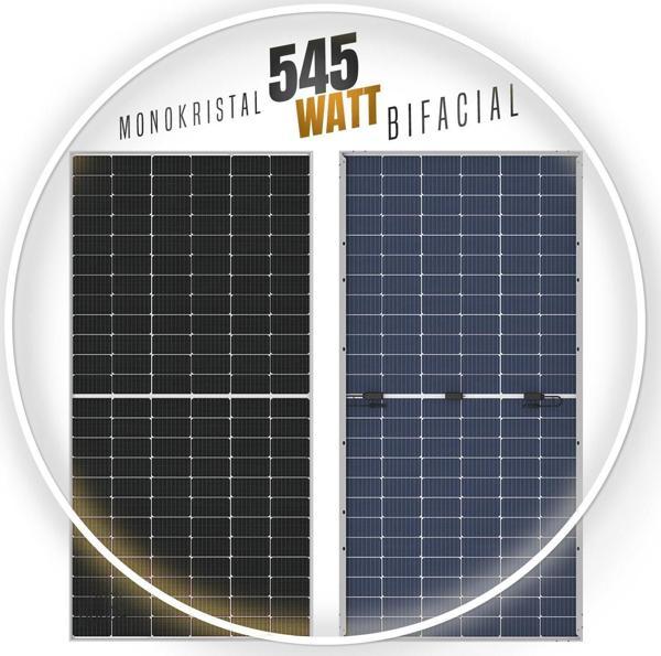 Bifacial 545W Watt Güneş Paneli Monokristal 144 Hücre Solar Panel - Image 1