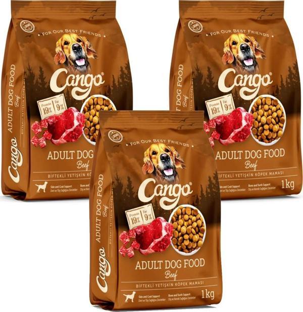 Cango Yetişkin Köpek Maması Etli (BİFTEKLİ) 1kg x 3 Adet - Image 1