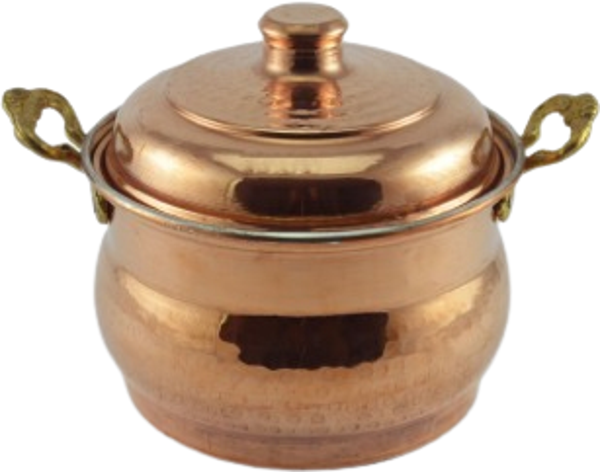 Turna Bakır Mini Güveç Şekerlik 8 Cm El Dövme Kırmızı Turna5828-1 - Image 1