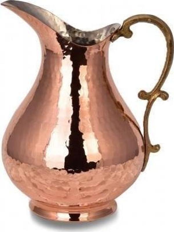 Turna Bakır Pınar Sürahi 2 No El Dövme Kırmızı Turna7258-1 - Image 1