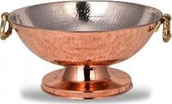 Turna Bakır Punch Sunum Kase 32 Cm El Dövme Kırmızı Turna2562-1 - Image 1