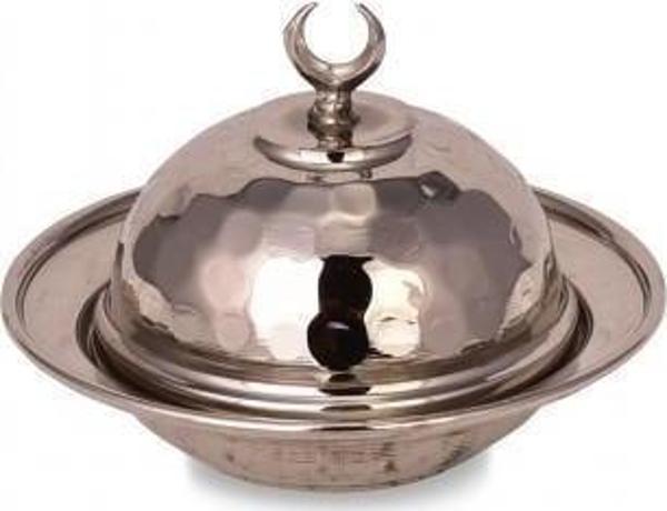 Turna Bakır Saka Yuvarlak Lokumluk 9 Cm El Dövme Nikel Turna5852-2 - Image 1