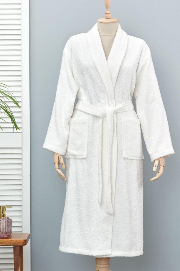 Karaca Home Daily Soft Offwhite %100 Pamuk Erkek Bornoz L/XL - Image 1