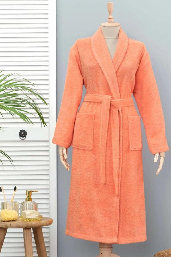 Karaca Home Daily Soft Somon %100 Pamuk Kadın Bornoz S/M - Image 1