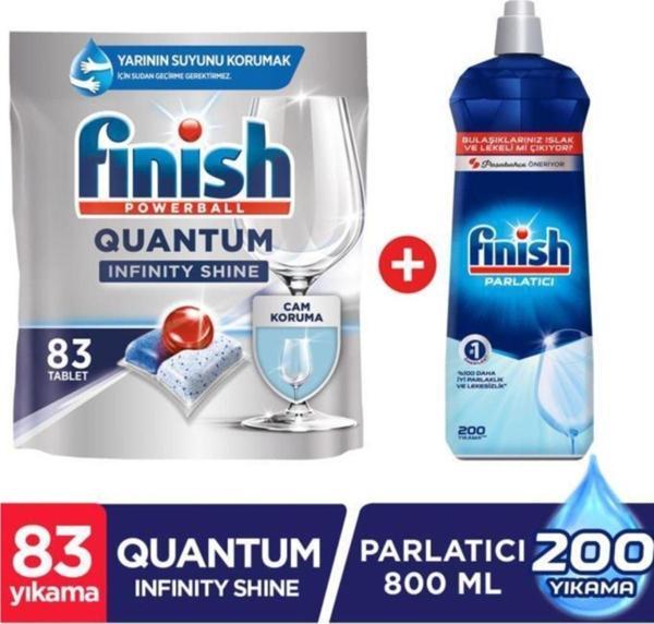 Quantum Infinity Shine 83 Kapsül Bulaşık Makinesi Deterjanı Tableti + Parlatıcı 800 Ml - Image 1