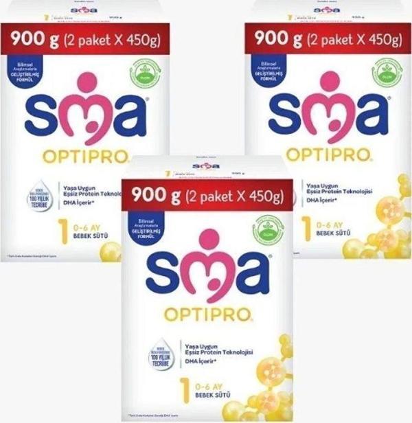SMA Optipro 1 Probiyotik Bebek Sütü 3'lü 900 gr - Image 1