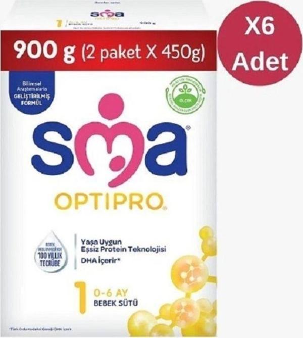SMA Optipro 1 Probiyotik Bebek Sütü 6'lı 900 gr - Image 1