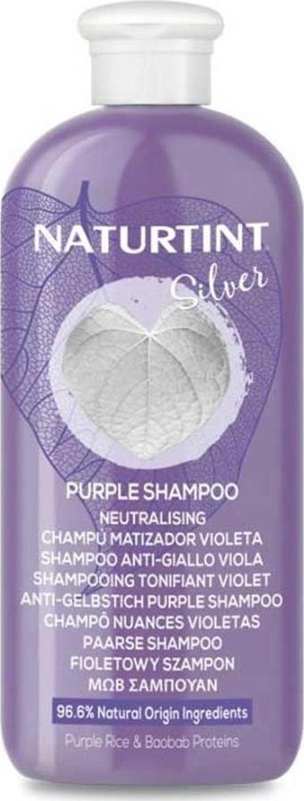 Naturtint Silver Purple Sarı ve Gri Saçlar için Şampuan 330ML - Image 1