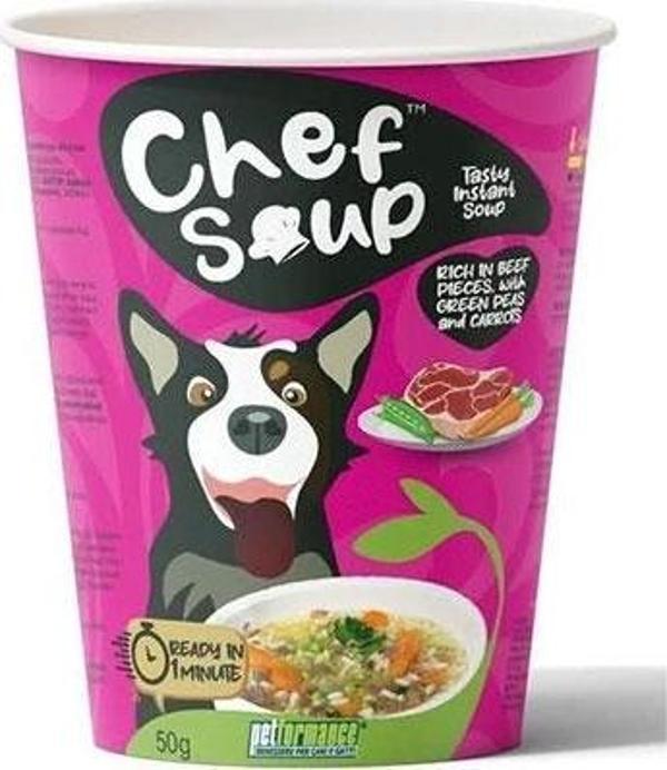 Chef Soup Dana Eti Bezelye Havuçlu Orta ve Büyük Irk Köpekler İçin Hazır Çorba 50 Gr - Image 1