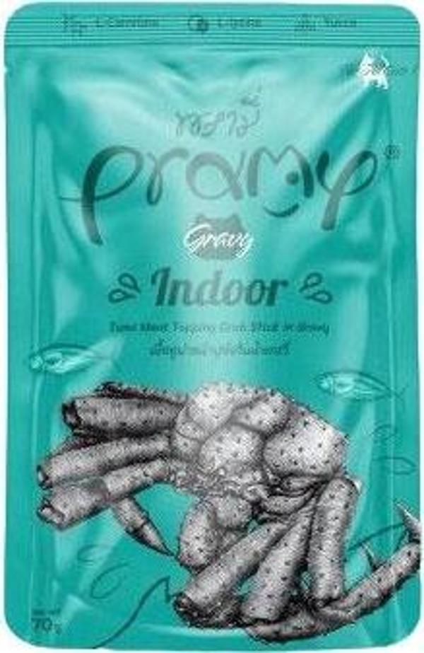 Pramy Indoor Sos İçinde Yengeçli ve Ton Balıklı Yetişkin Kedi Konservesi 70 Gr - Image 1