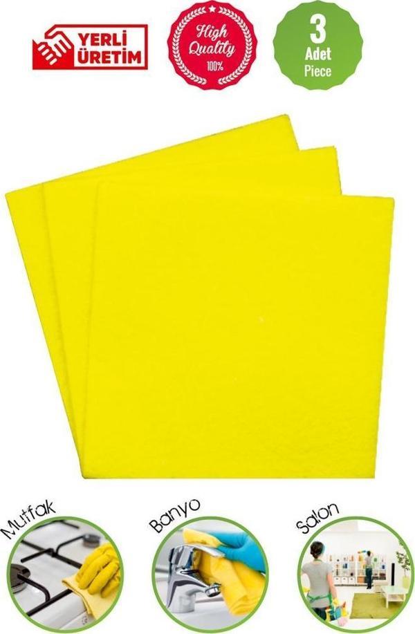 Tuana Temizlik Bezi Ekonomik Paket 3'lü Sarı Bez - Image 1