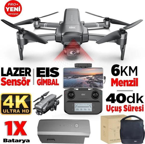 SJRC F22 S2 Pro+ 4K Kameralı Drone Seti - 6KM Menzil+Çarpışma Sensörü+40 Dakika Uçuş Süresi+Çanta+EIS Gimbal - Image 1