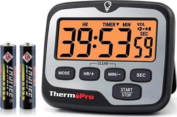 Thermopro TM01 Mutfak,Spor, Ders Alarmlı Işıklı Kronometre, Geri Sayım Sayacı ve Dijital Saat - Image 1