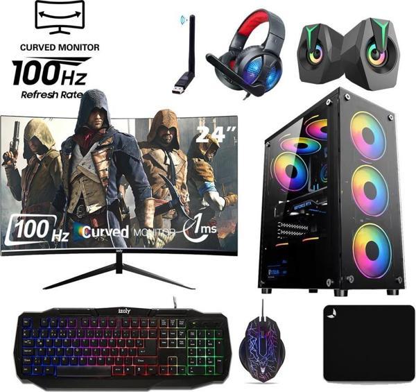 İZOLY Riot X i7-2600 16GB 512GB M.2 NVMe RX 550 4GB 24"100HZ Oyuncu Masaüstü Bilgisayarı - Image 1