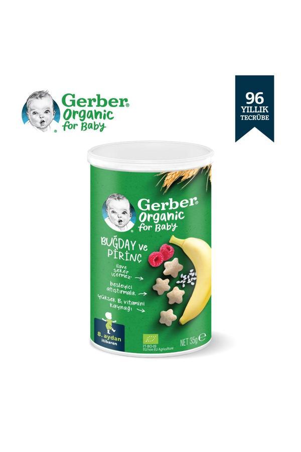 Gerber Organik Pirinçli Buğdaylı Muzlu Bebek Atıştırmalığı 35g - Image 1