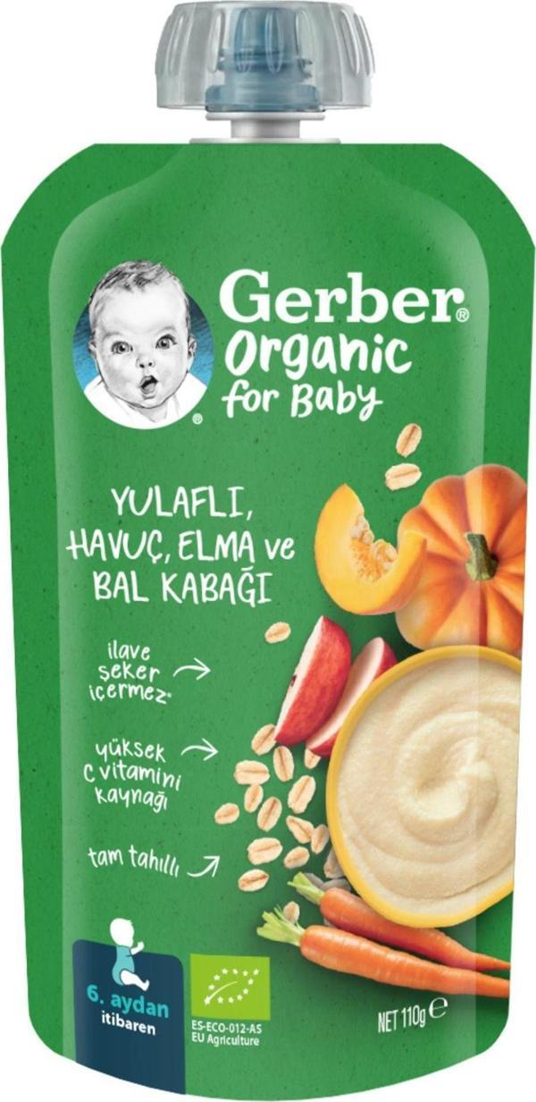 Gerber Organik Yulaflı Elma, Havuç Ve Balkabaklı Püre 110g - Image 1