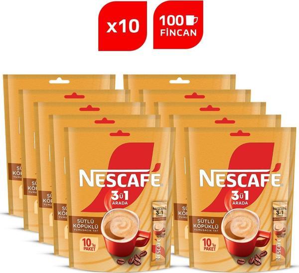 NESCAFE 3ü1 ARADA SÜTLÜ KÖPÜKLÜ 10(10x17.4g) - Image 1