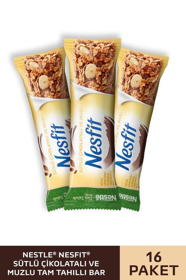 Nestle Nesfit Sütlü Çikolatalı ve Muzlu Tam Tahıllı Bar 32x23,5g - Image 1